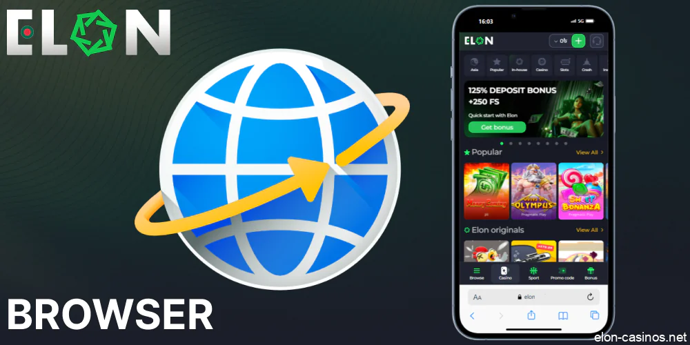 Elon Casino mobile browser version for players from Bangladesh