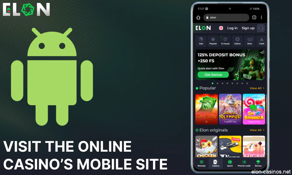 Visit the Elon Casino’s mobile site